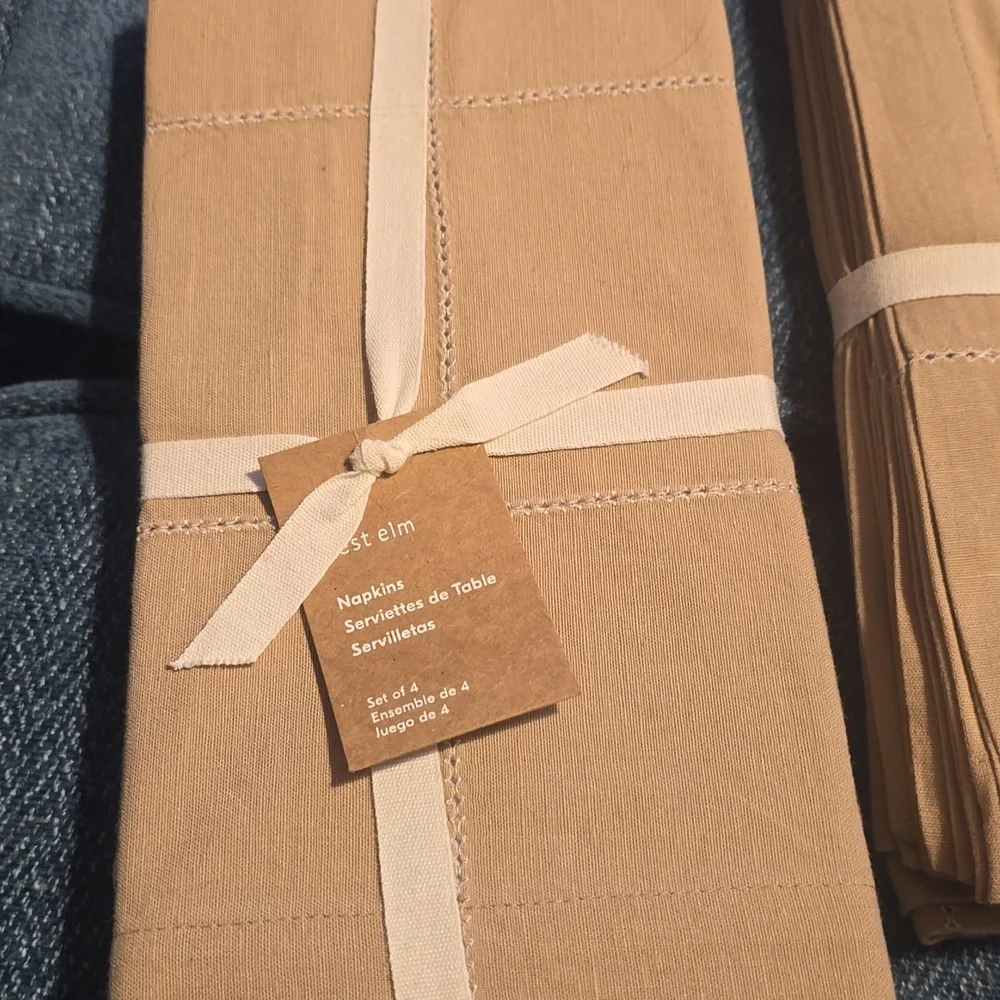 Window Pane Napkin Set of 4, Color: Camel, Retail Price $40.00 USD